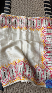 Soft Silk Kathiyawadi Embroidered - Beige