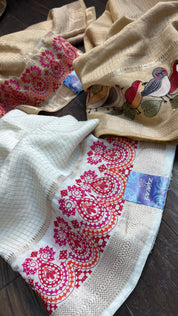 Designer Crepe Silk - Off-White Embroidered