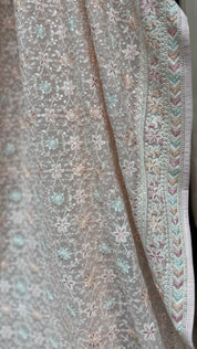 Designer Georgette Embroidered - Light Baby Pink