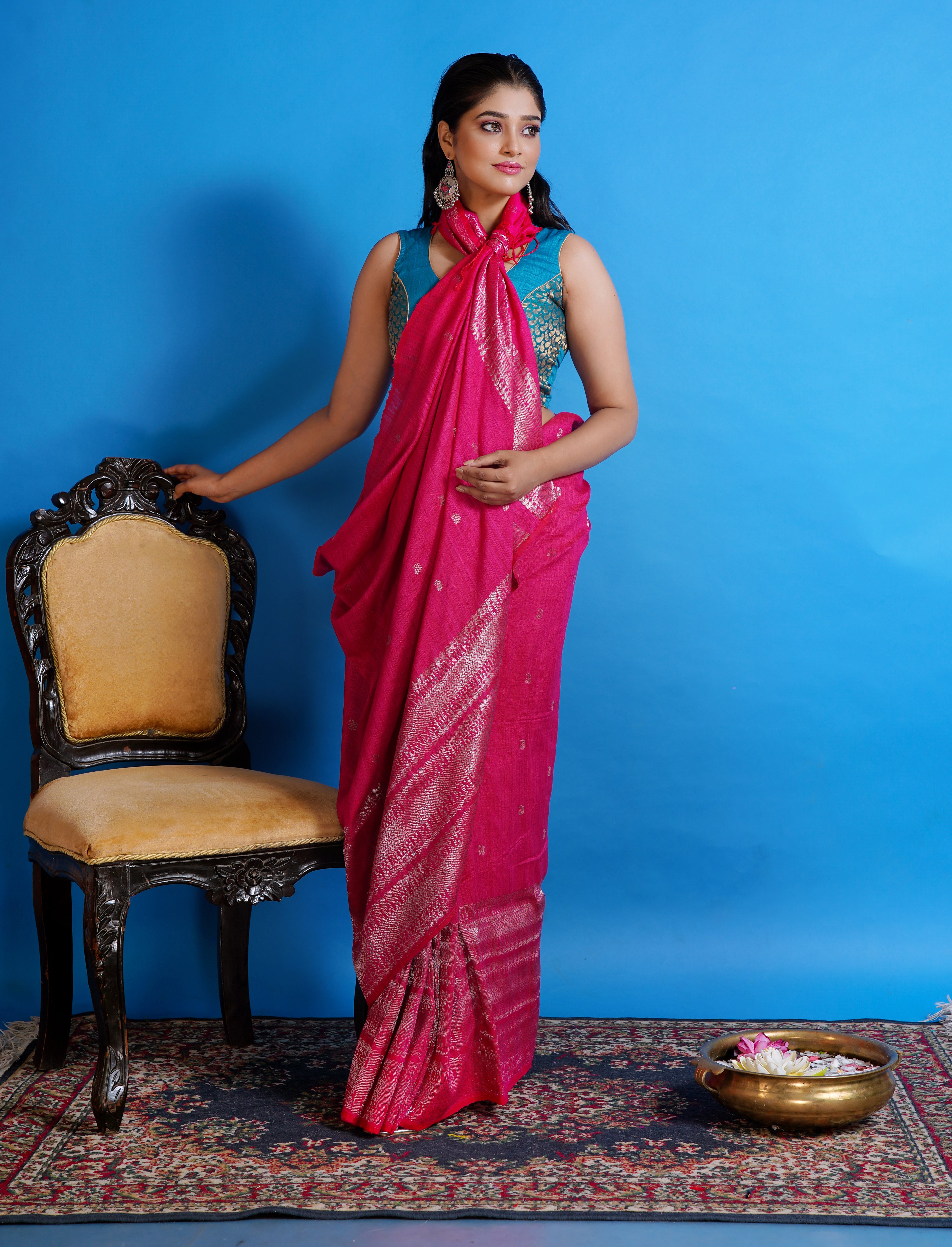 Pure Matka Silk - Magenta Pink Woven