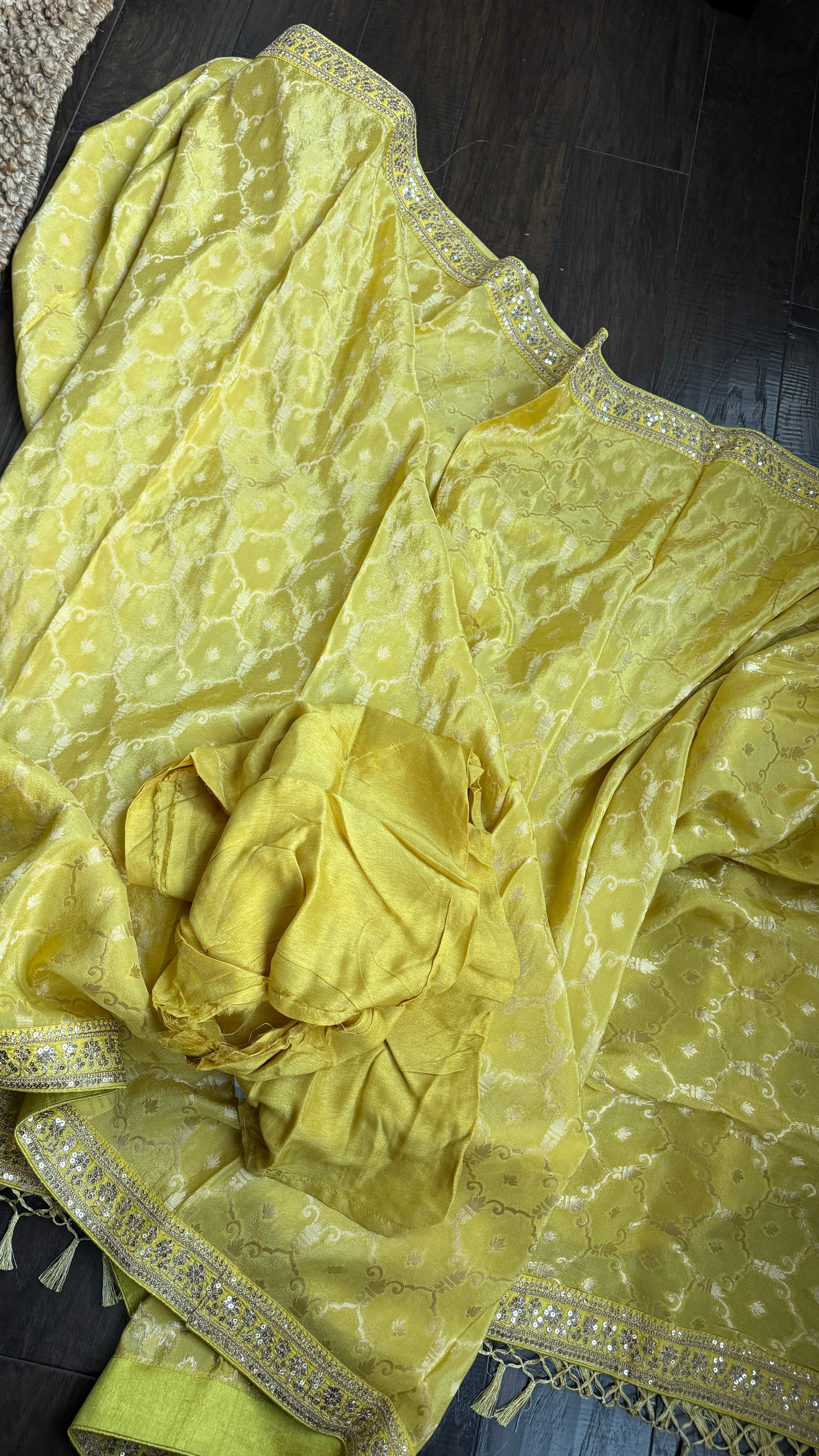 Designer Tissue Soft Silk - Yellow Woven