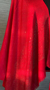 Kashmiri Stole - Red Gold Stone