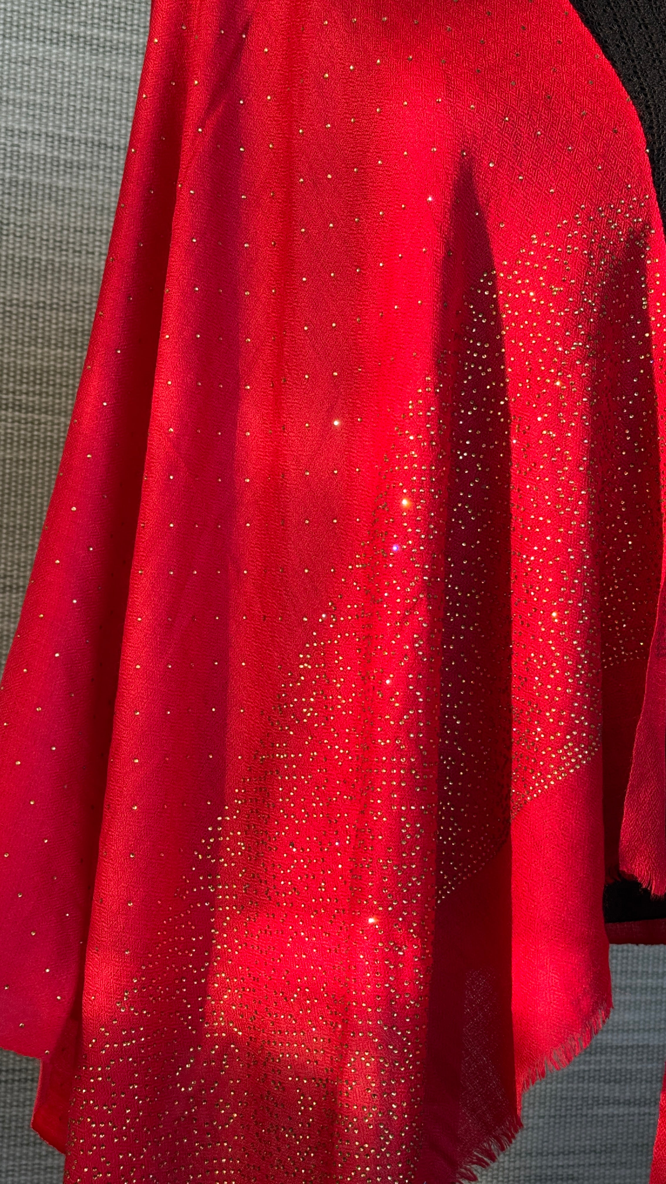 Kashmiri Stole - Red Gold Stone