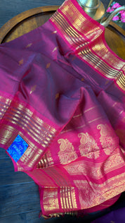 Pure SICO Gadwal - Maroon Magenta Purple