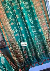 Patan Silk Patola - Green Antique Zari