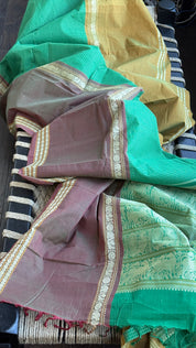 Kanchi Cotton Handloom - Green Mubbagam