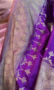 Pure Silk Katan Banarasi- Purple