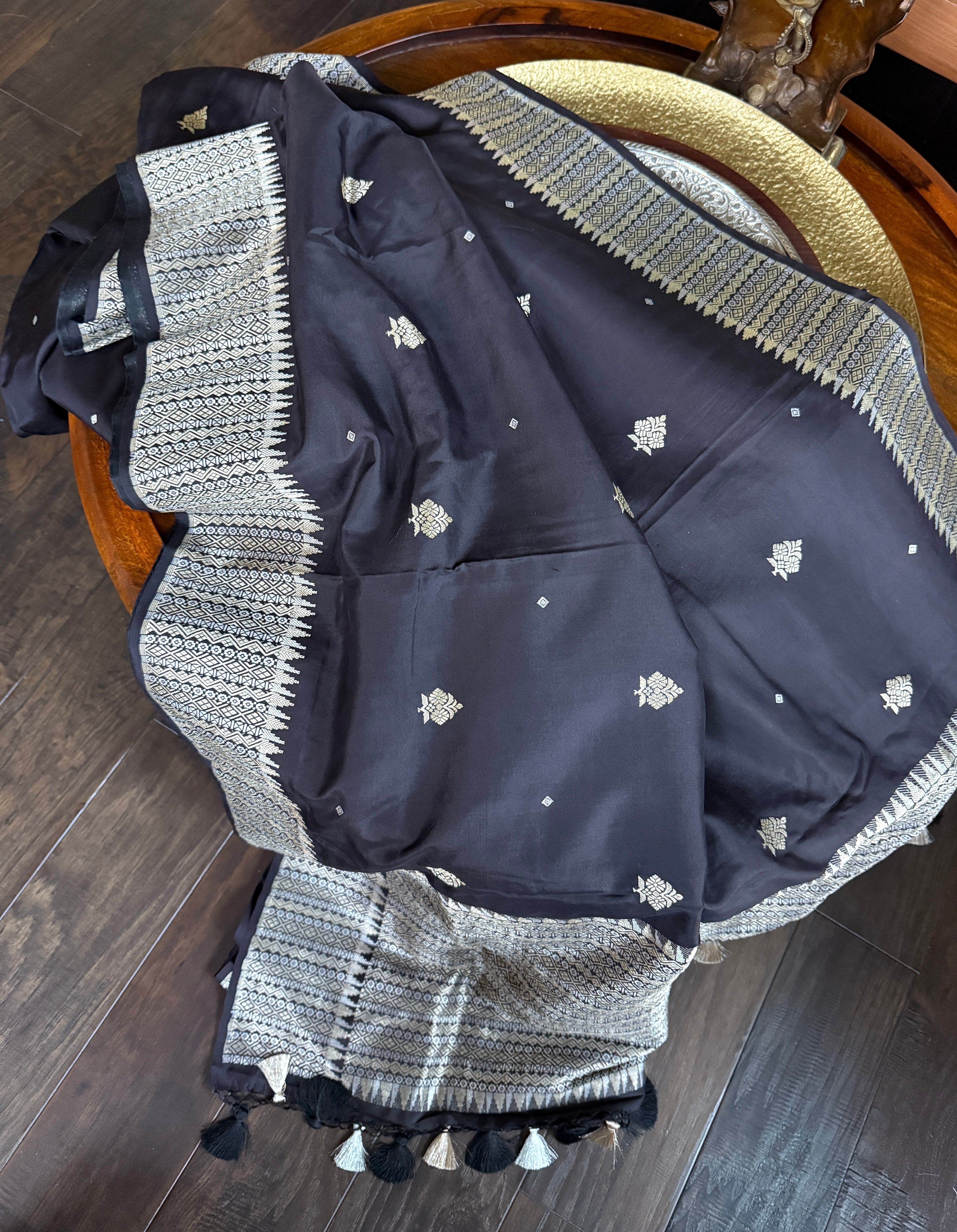 Exclusive Pure Katan Silk Kadhua Banarasi - Black