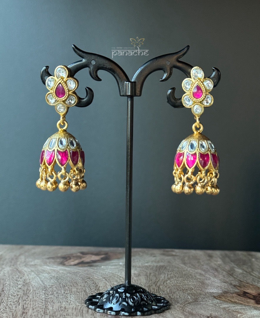 Earring 925 Silver- Kundan Jhumki