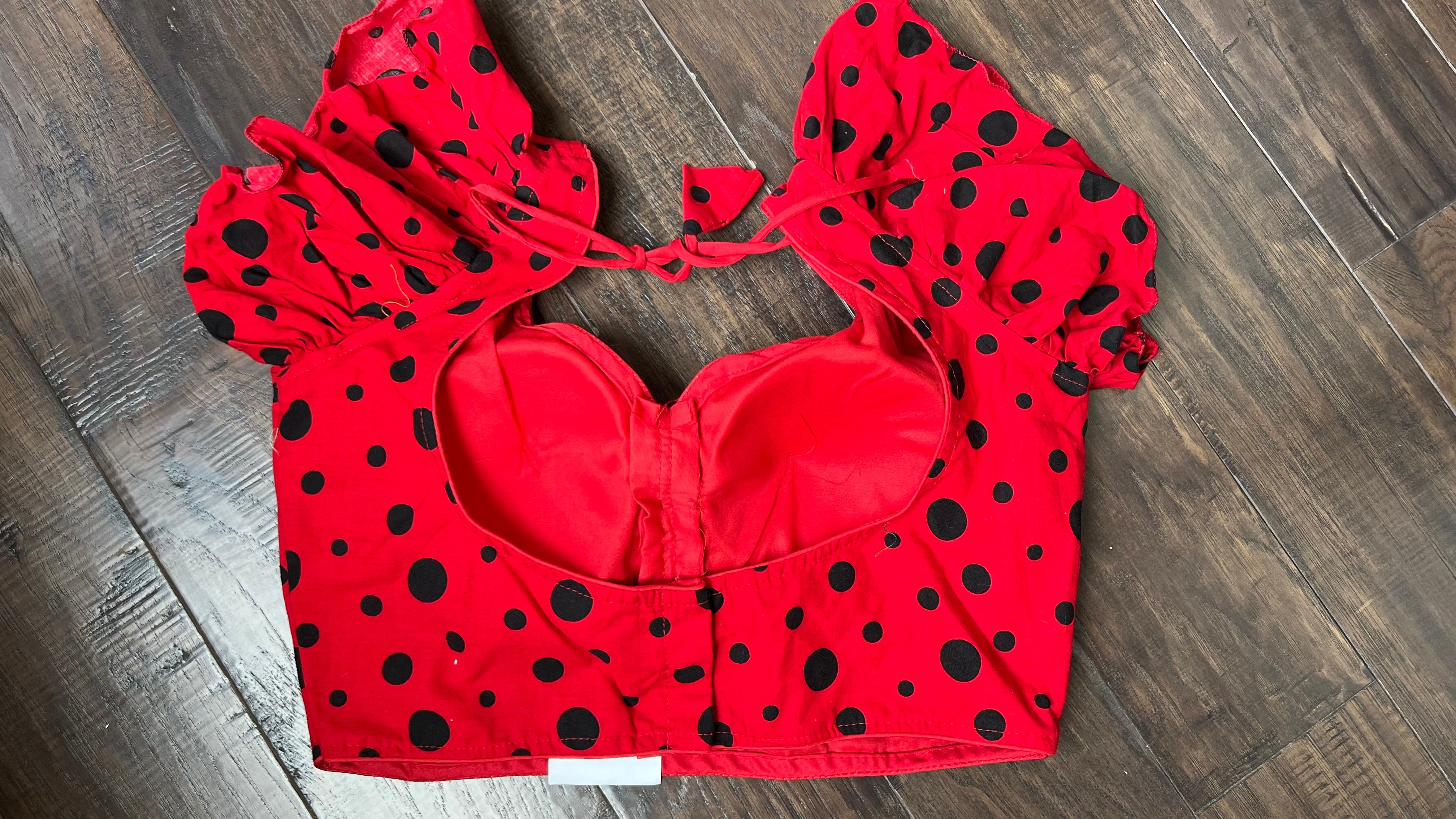 Designer Blouse - Red Polka Dot