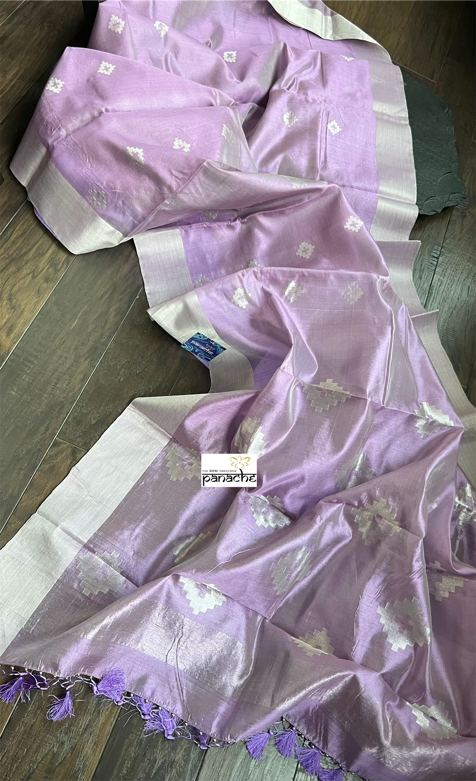 Pure Chanderi Pattu Silk - Light Lavender