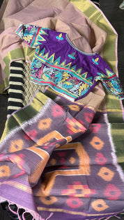 Designer Blouse - Purple Kantha Stitch