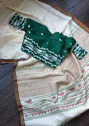 Designer Blouse - Green Jamdaani Woven