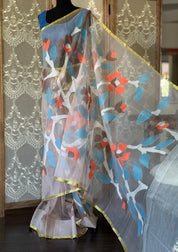 Muslin Jamdaani - Wheat color Golden Zari