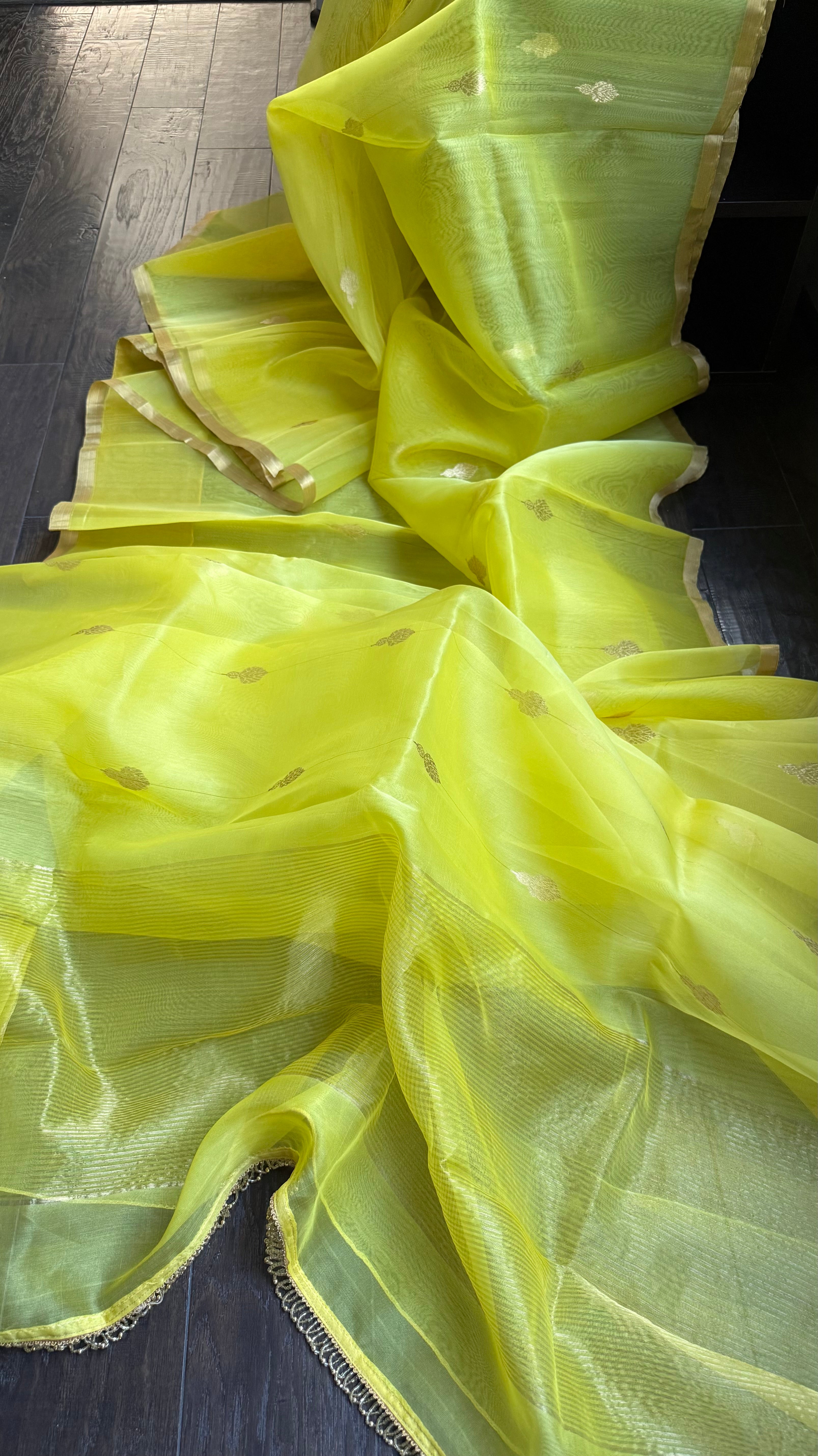 Chanderi Organza Silk - Yellow