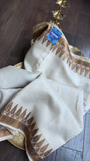Tussar Silk Banarasi - Ivory Antique Zari