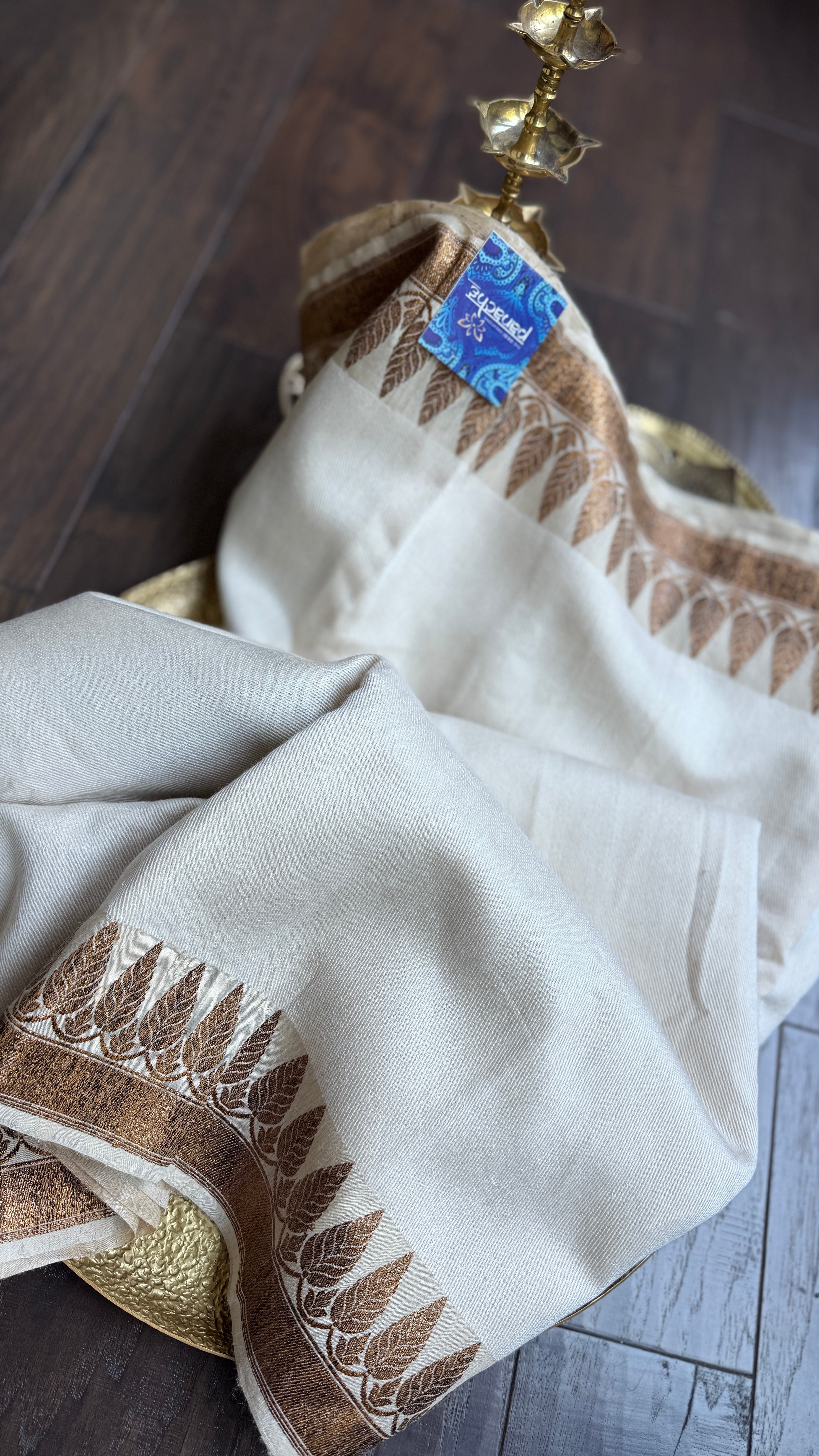 Tussar Silk Banarasi - Ivory Antique Zari