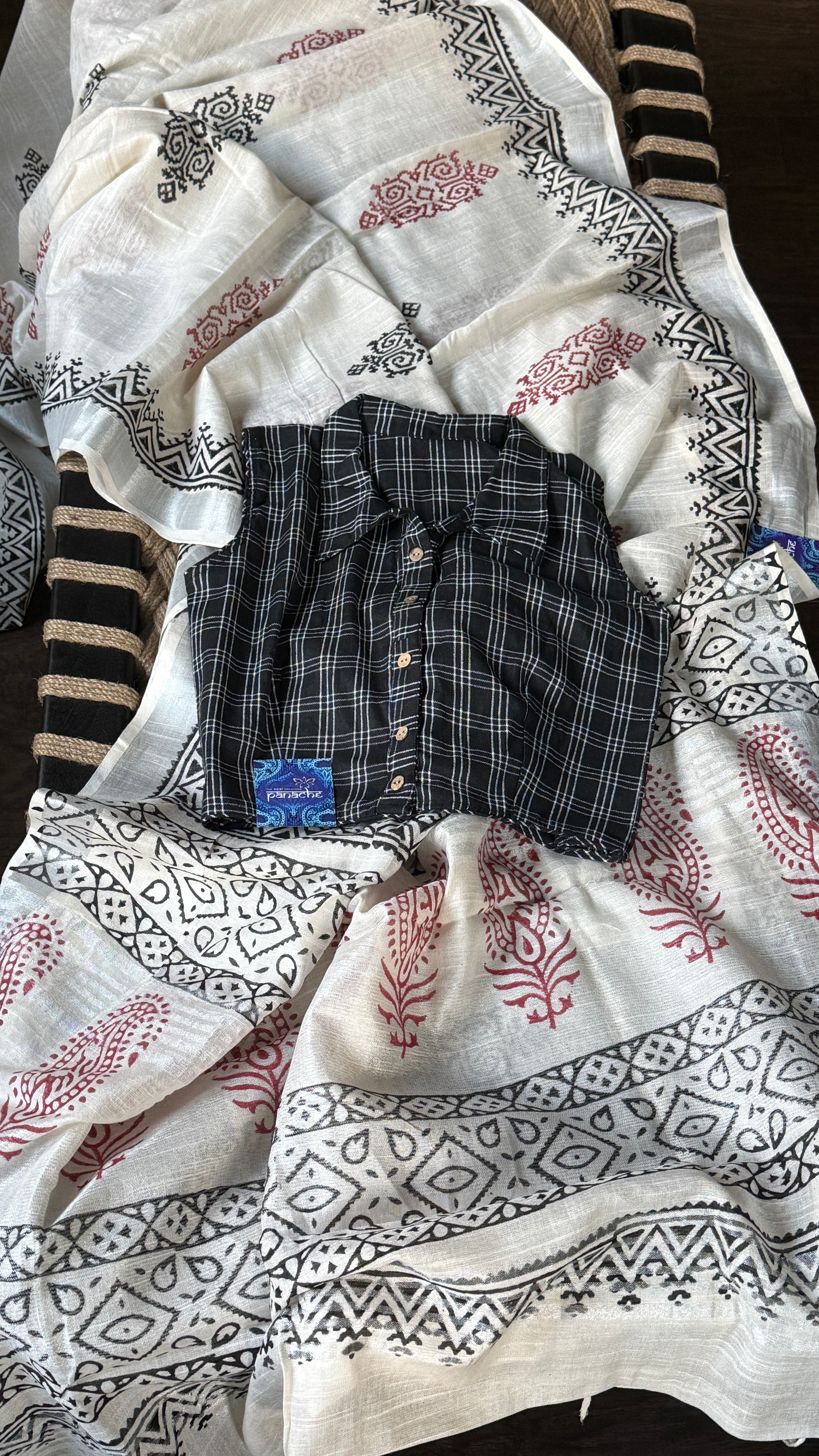 Designer Blouse - Black Checkered