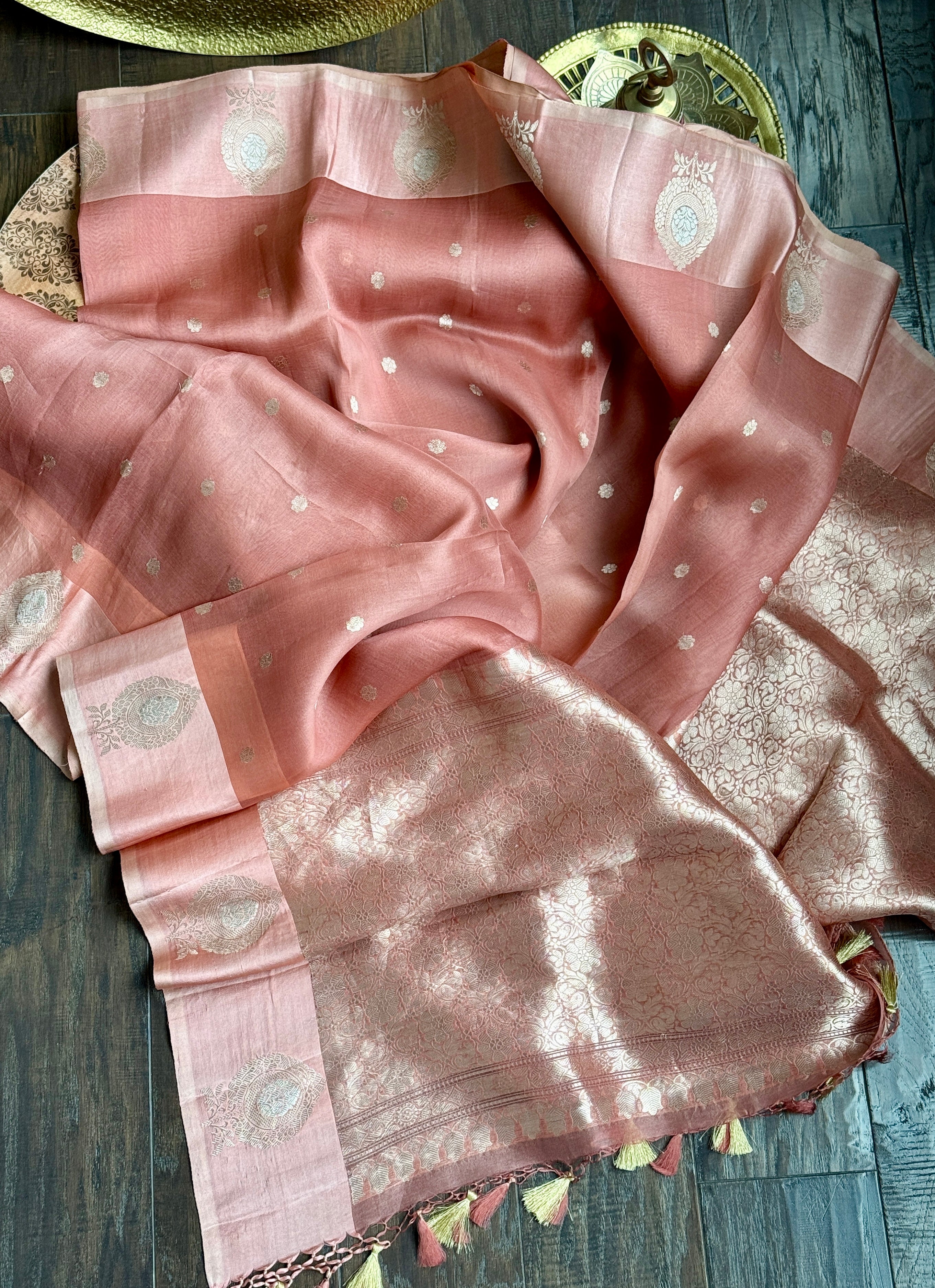Kora Silk Banarasi - Blush Pink