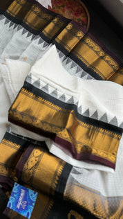 Pure Gadwal SICO - Off-White Handwoven