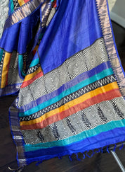 Pure Tussar Silk - Royal Blue