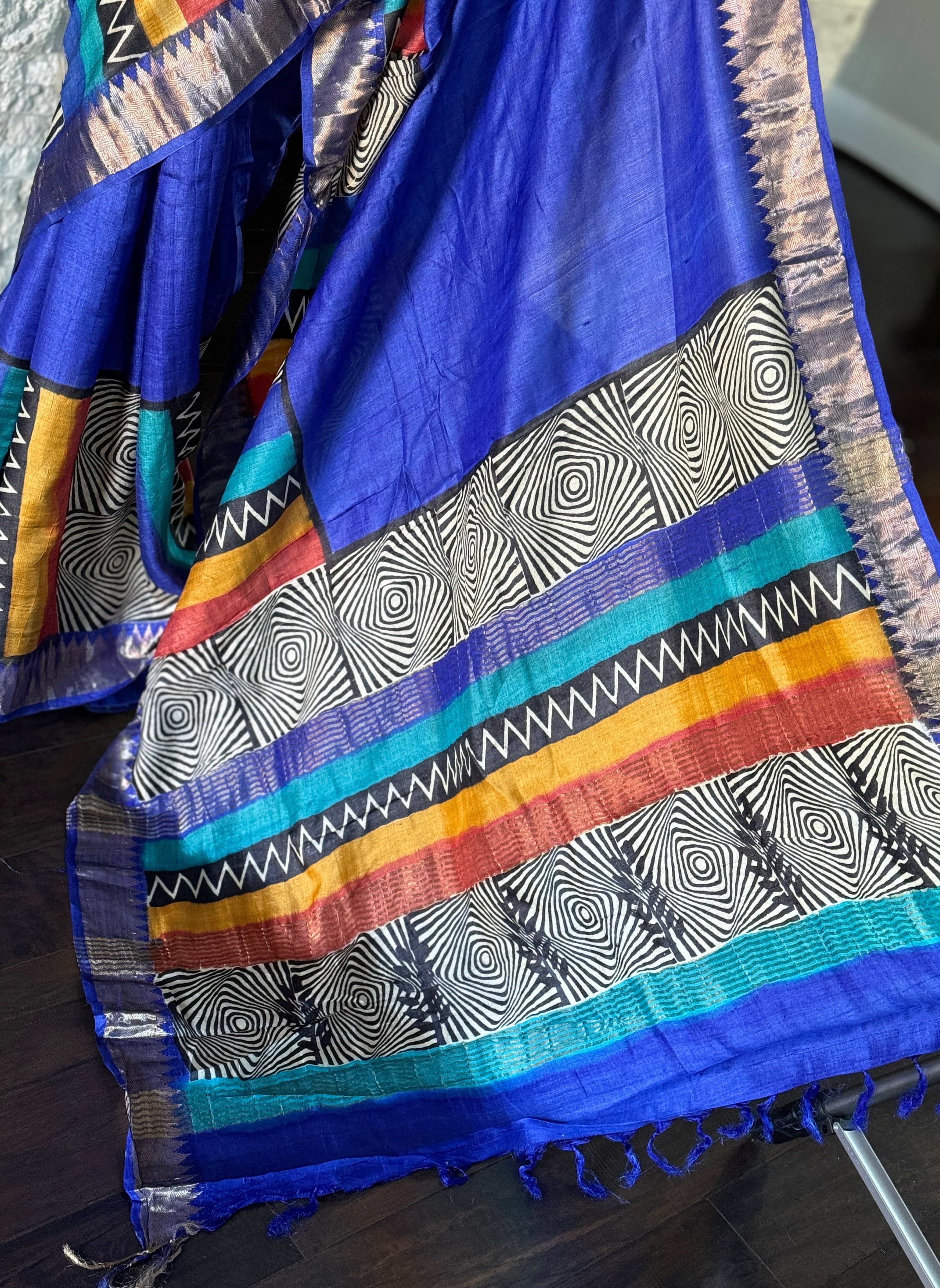 Pure Tussar Silk - Royal Blue