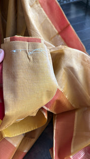 Chanderi Silk Cotton Tissue - Ochre Yellow Woven