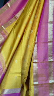 Pure Silk Kanjivaram - Yellow Pink