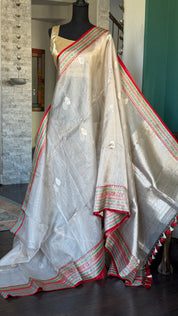 Pure Tissue Silk Banarasi - Antique Golden Rangkat Border