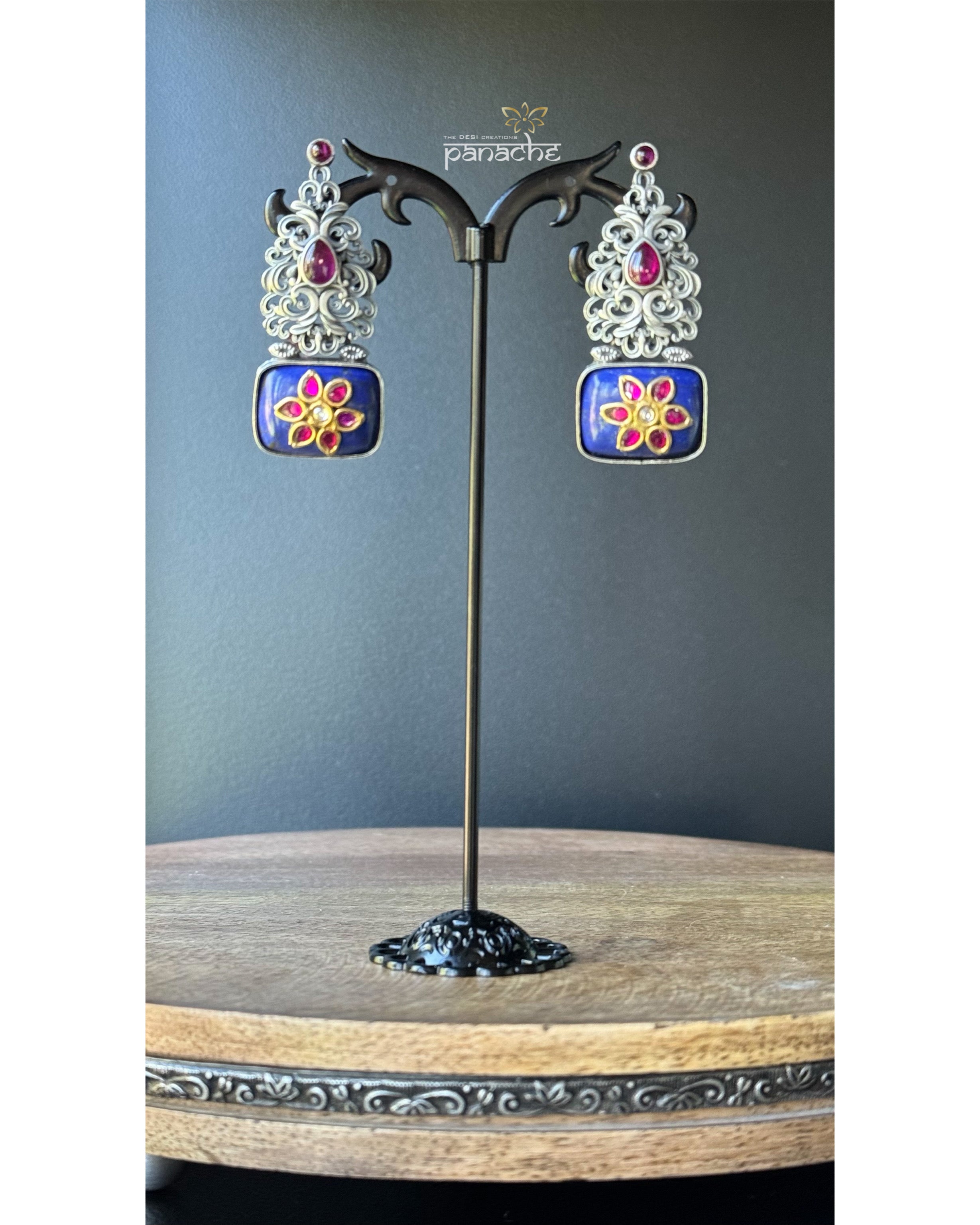 Earring 925 Silver- Lapis Stud