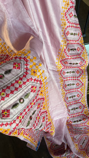 Soft Silk Kathiyawadi Embroidered - Blush Pink