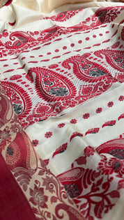 Pure Garad Silk- Light Cream Red