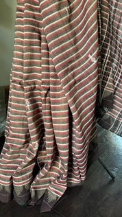 Pure Tussar Kotpad ikat  - Chocolate Brown