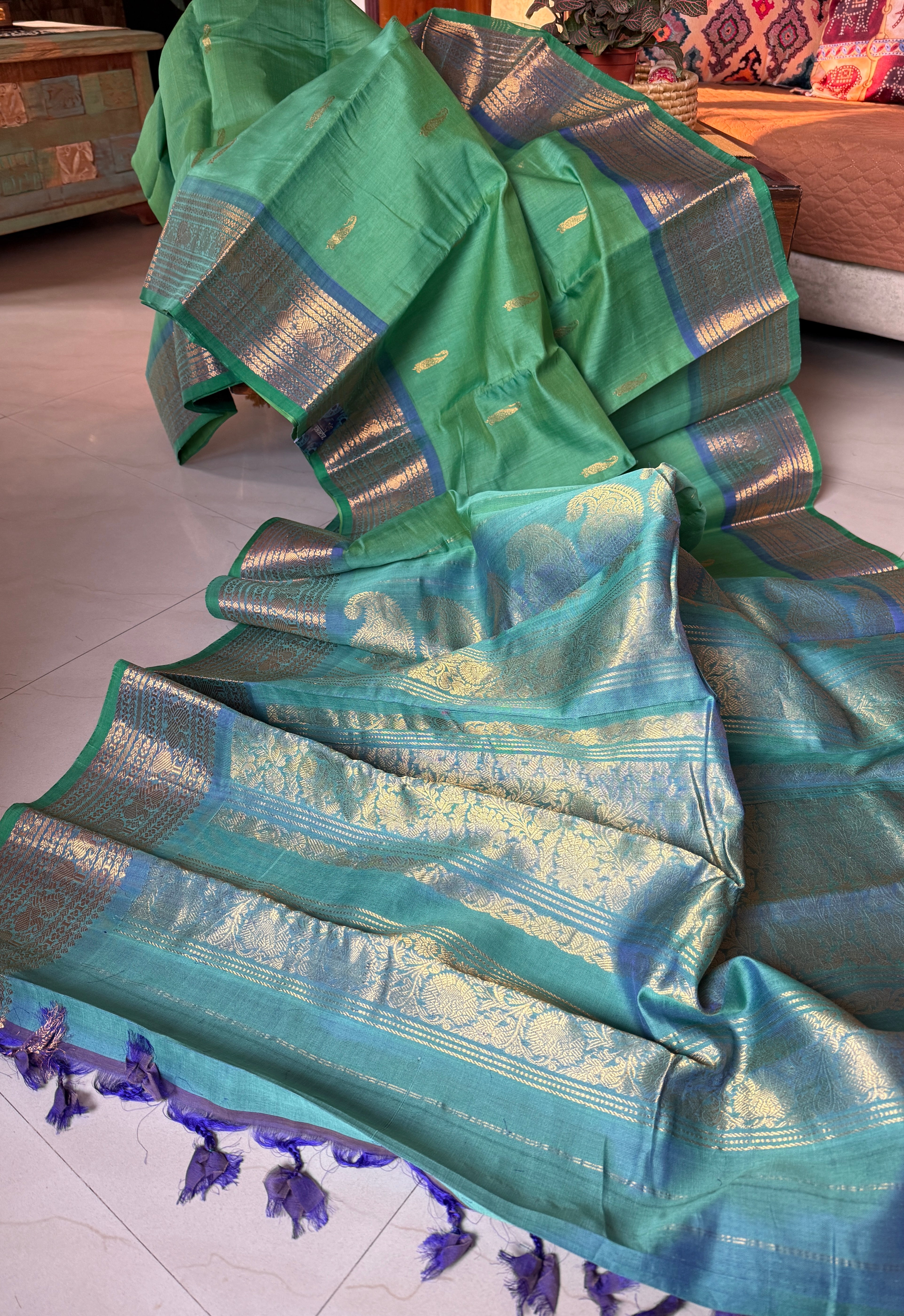 Pure SICO Gadwal - Light Green Firozi