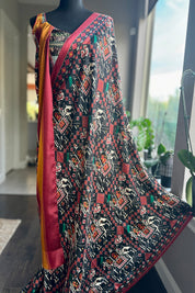 Pashmina Silk - Black Patola design