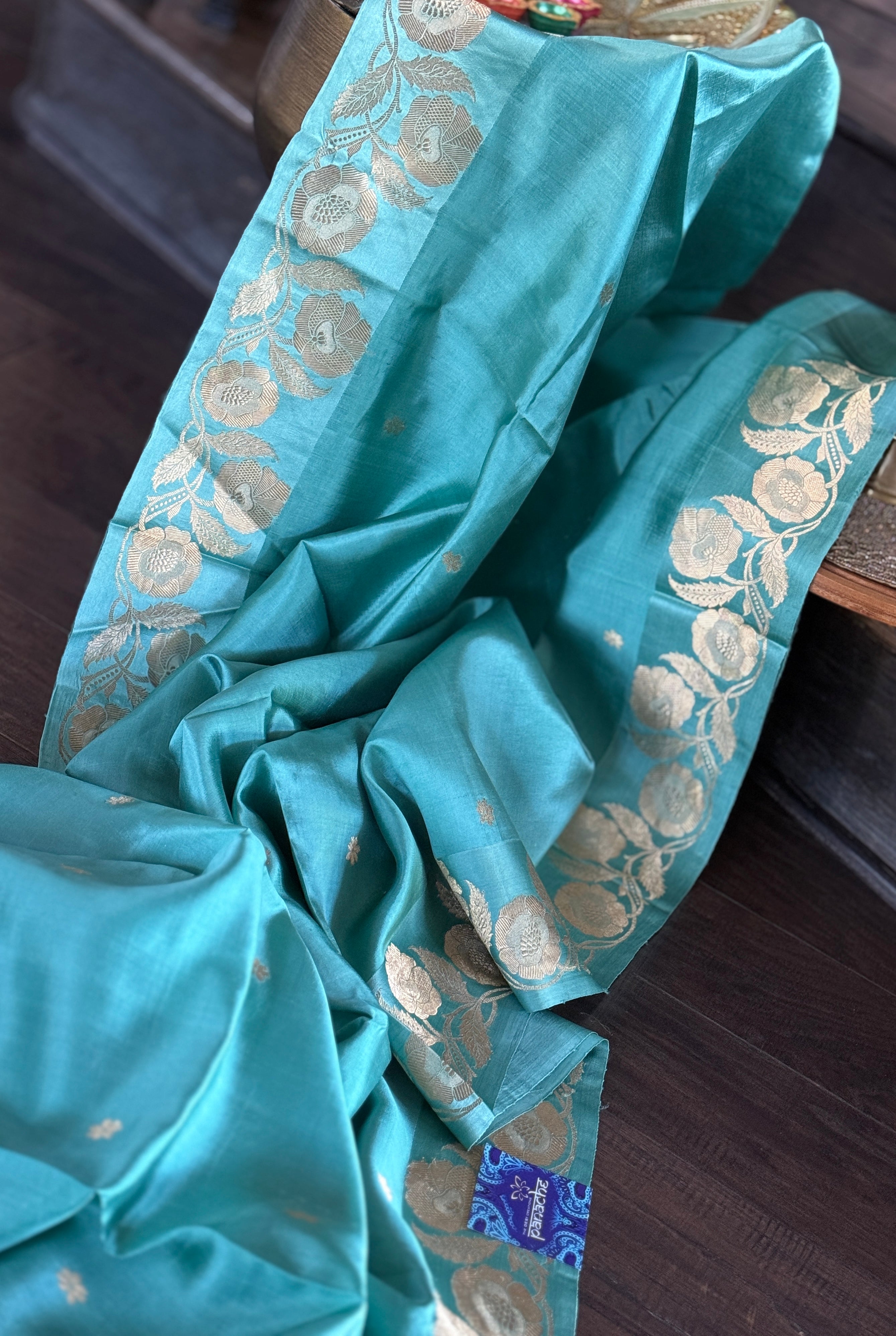 Pure Katan Silk Banarasi - Sea Green