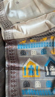 Pure Tussar Silk - Tan Beige Coffee Brown Dolabedi