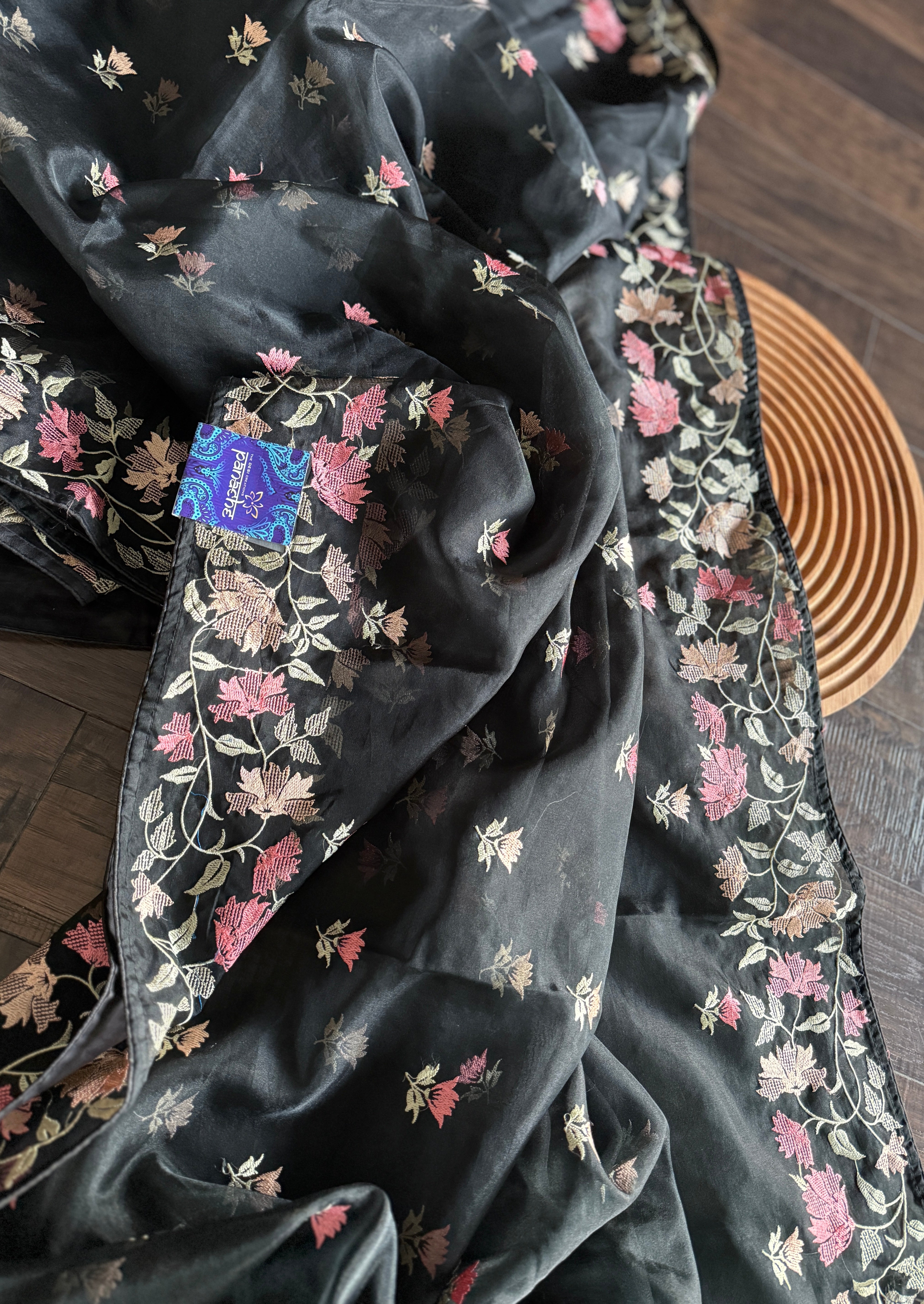 Designer Organza - Black Embroidered