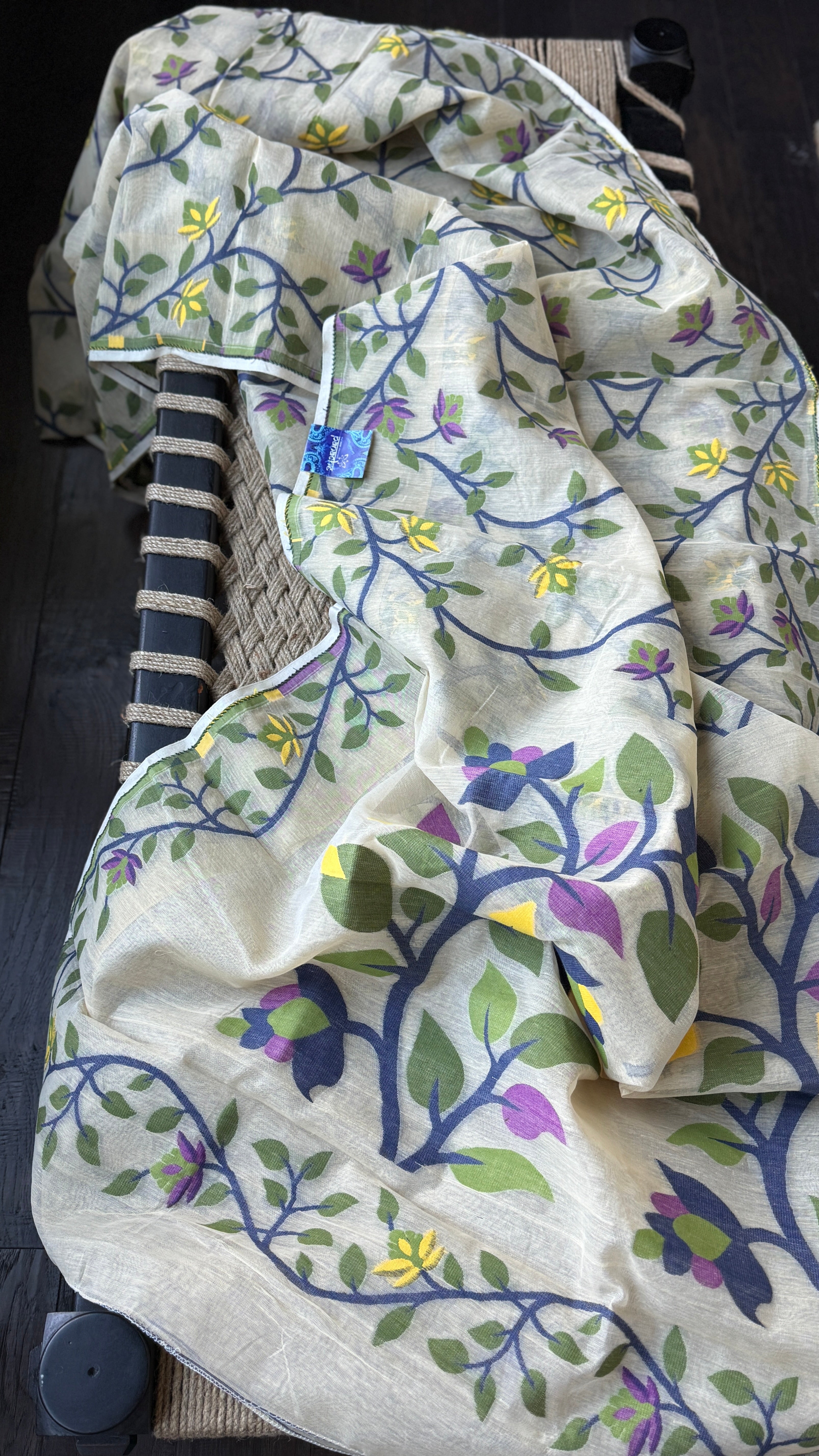 Cotton Jamdaani  - Beige Multi Colored 1