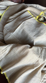 Pure Khadi Matka Cotton Brocade - Sand Color Handwove