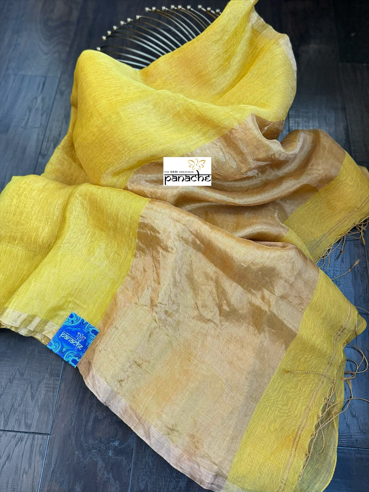 Tissue Linen Silk - Yellow Mettalic