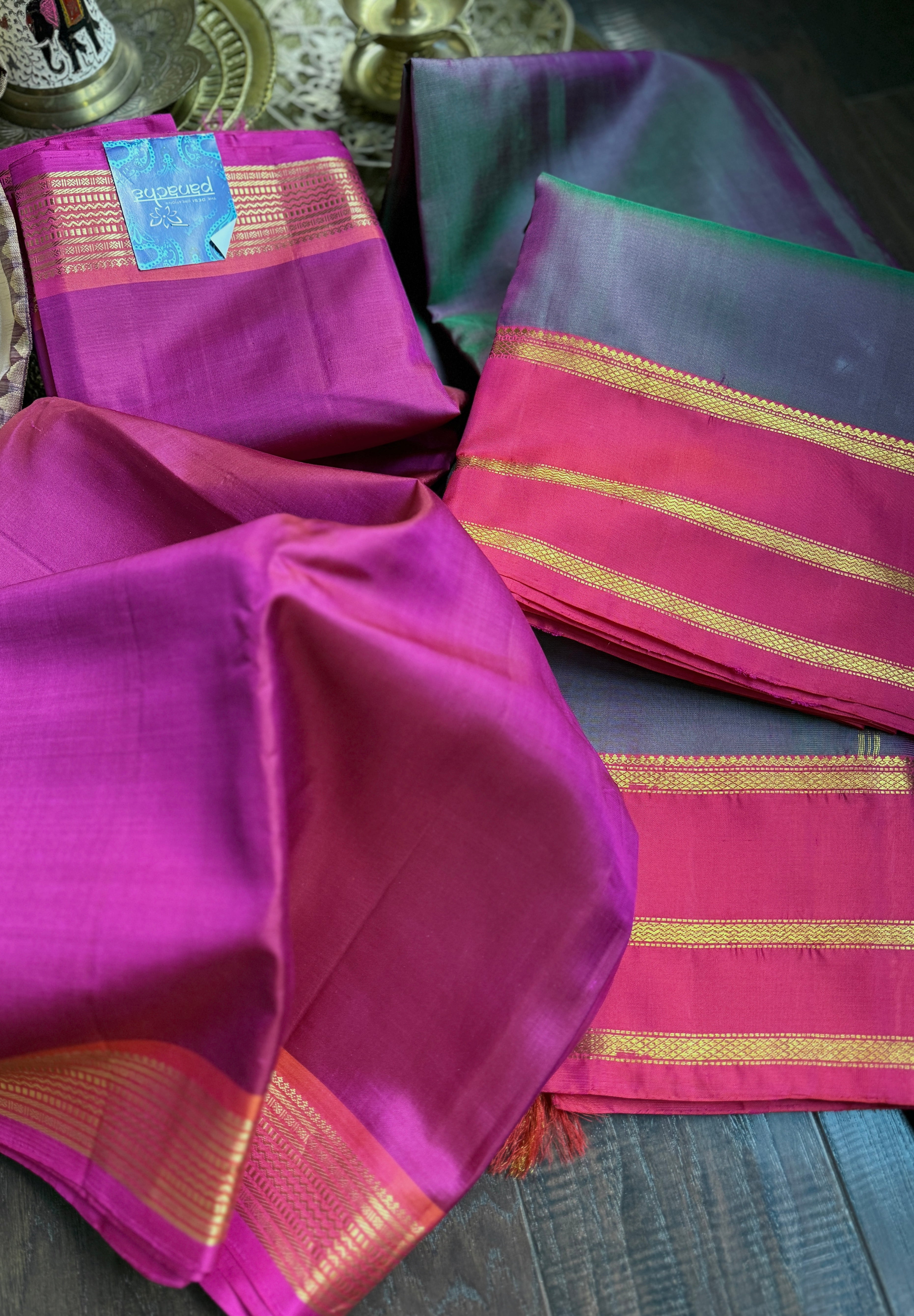 Pure Silk Kanjivaram 2 Gm Zari - Magenta Gold Zari
