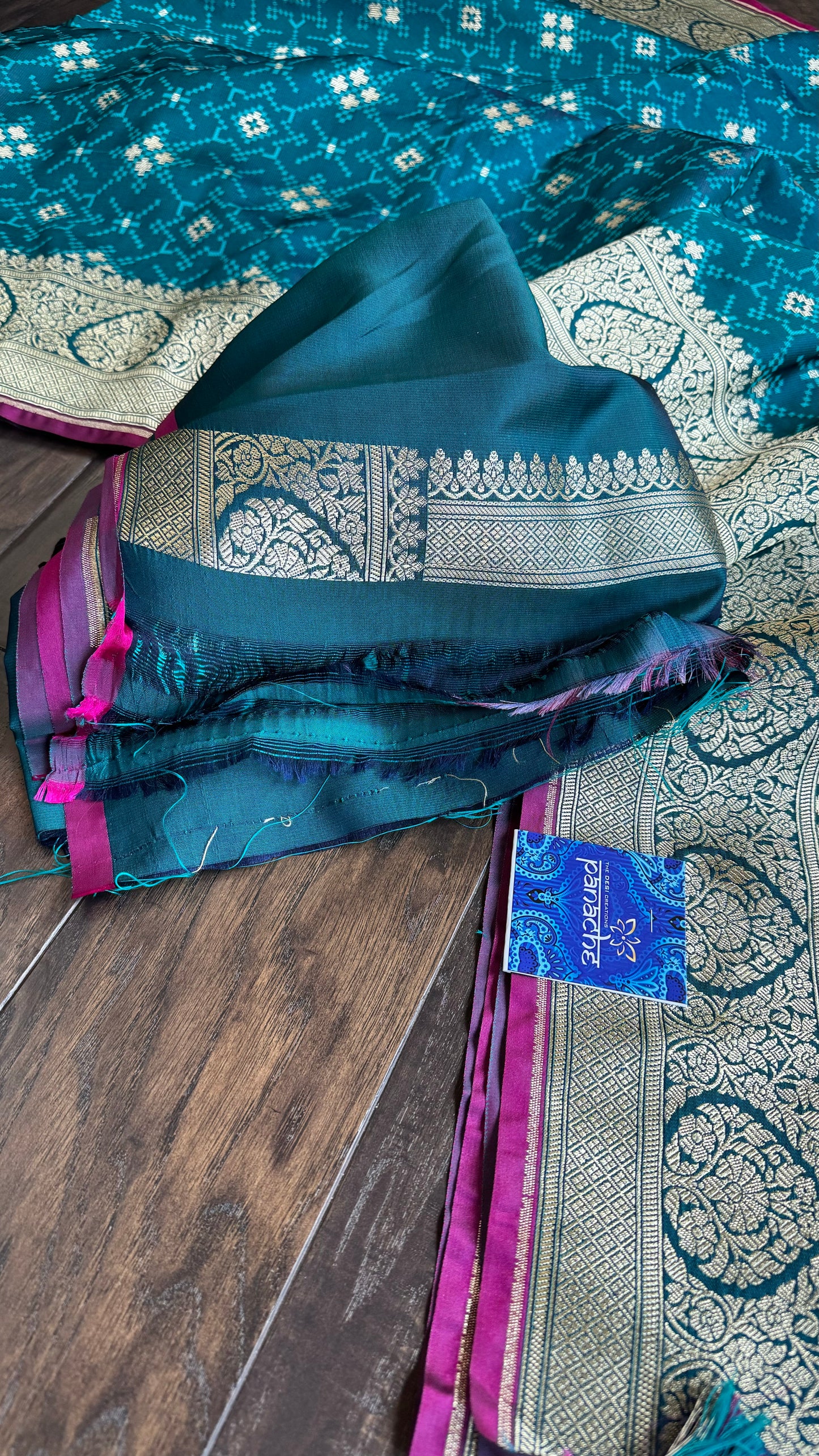 Soft Silk Banarasi - Teal Blue Patola