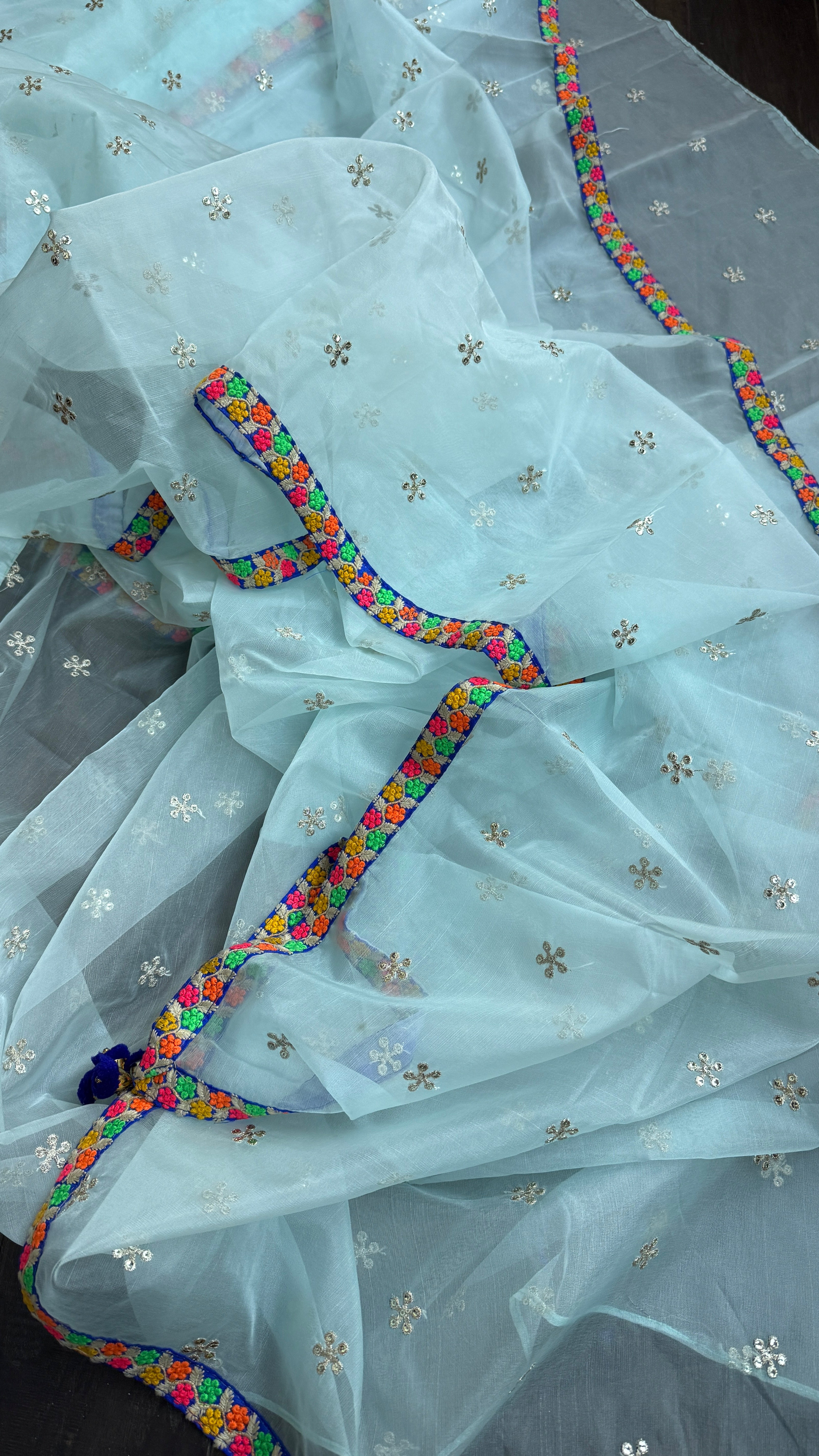 Designer Organza - Light Aqua Blue