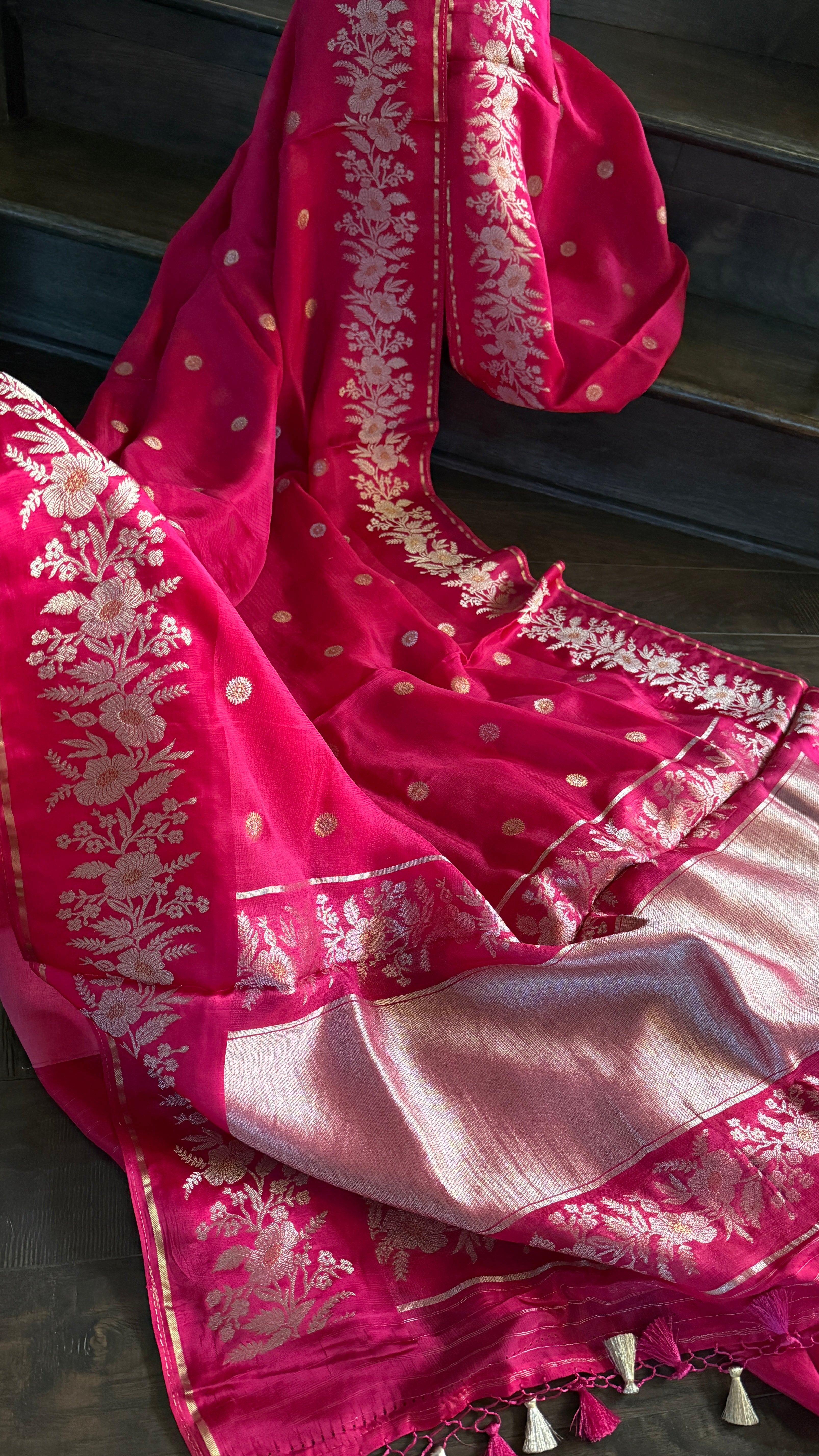 Kota Silk Banarasi - Magenta Pink