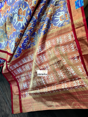 Pure Silk Tissue Ikat - Purple Red Pochampally