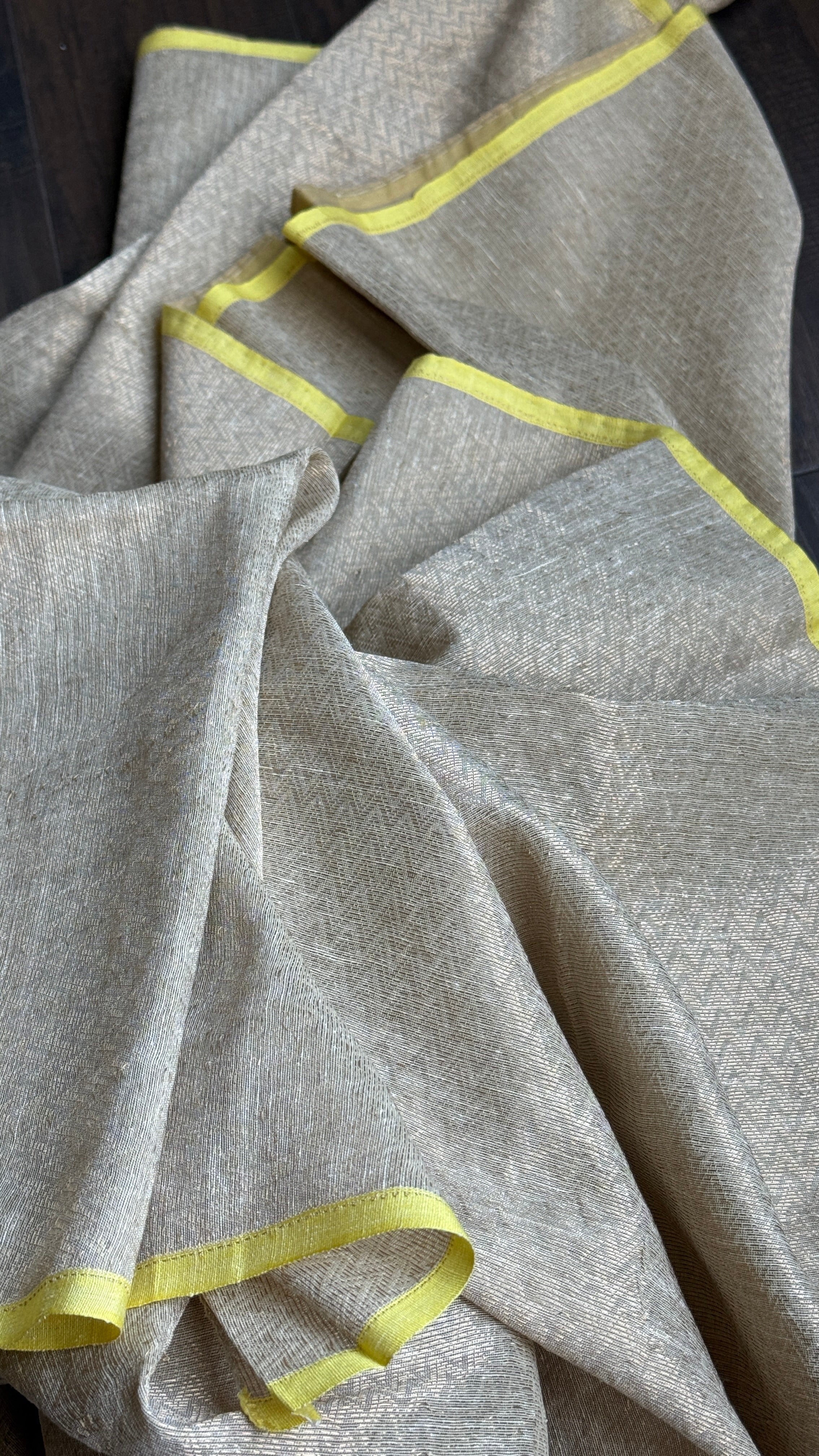 Pure Khadi Matka Cotton Brocade - Sand Color Handwove