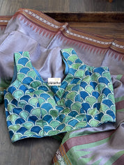 Designer Blouse - Green Blue printed