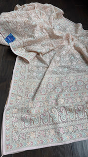 Designer Georgette Embroidered - Light Baby Pink
