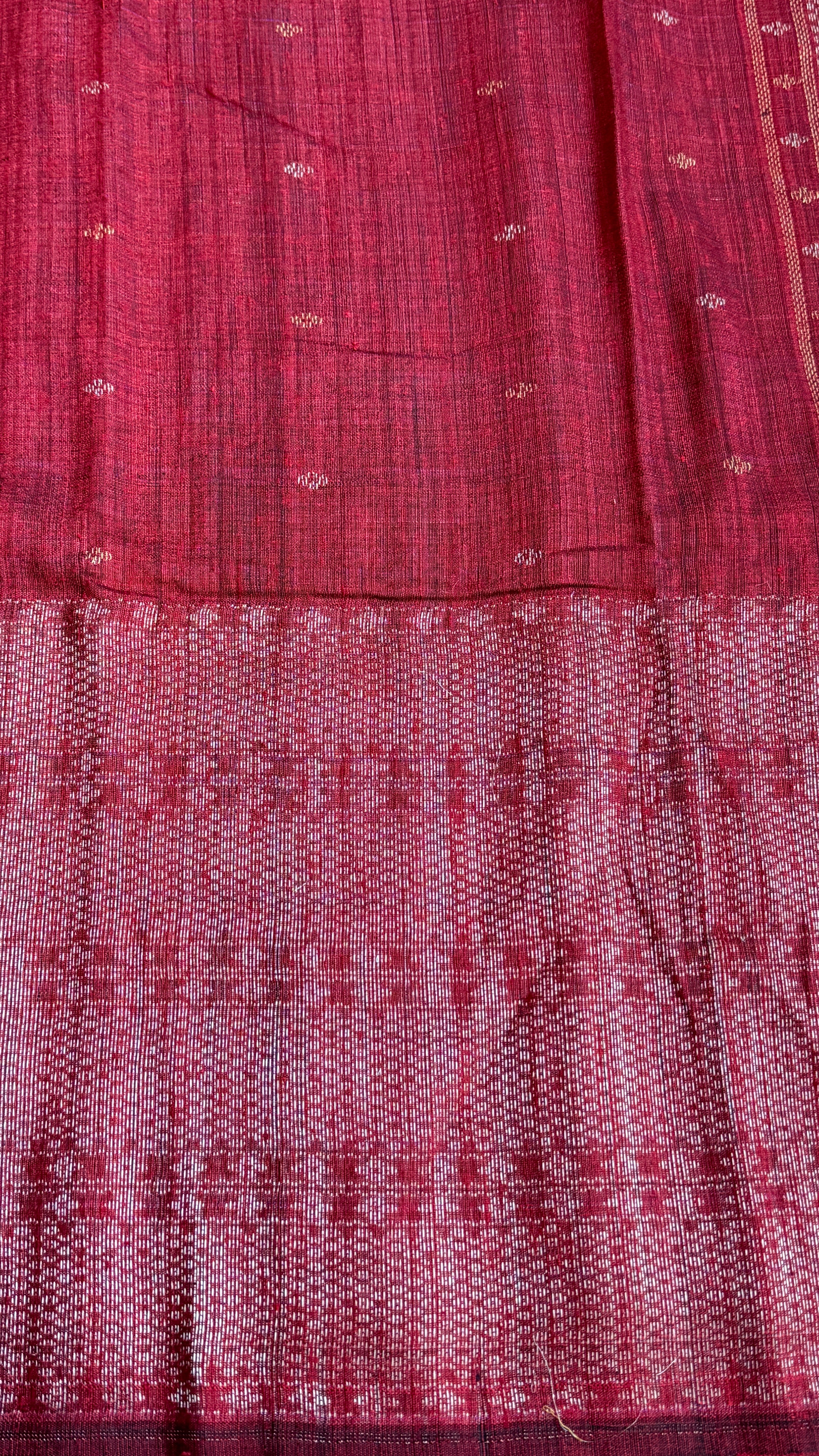 Pure Matka Silk - Maroon Zari Woven